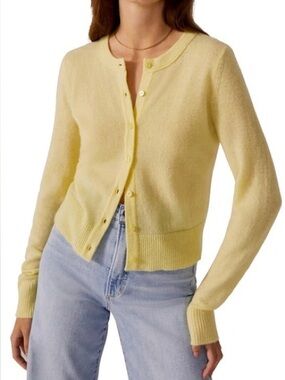 Favorite Daughter - Classic Yellow Crewneck Button Cardigan Sweater - NWOT